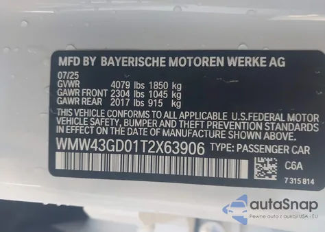 2026 Mini Hardtop Oxford Edition from USA, damaged, VIN WMW43GD01T2X63906